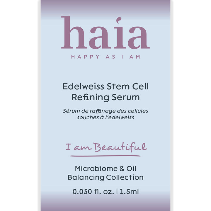 haia "I am Beautiful" Edelweiss Stem Cell Refining Serum - Certified Cosmos Organic - Sample Size