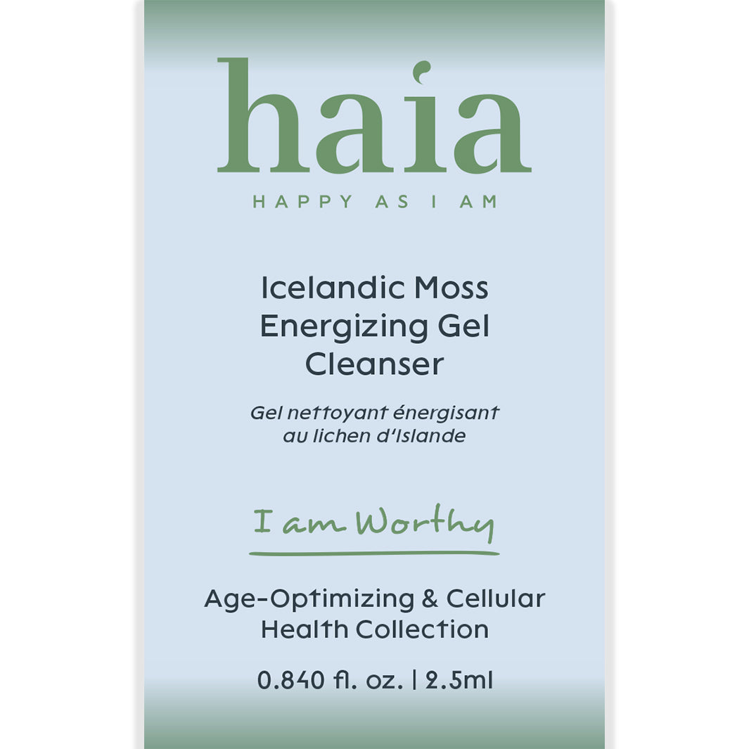 haia "I am Worthy" Icelandic Moss Energizing Gel Cleanser - Certified Cosmos Organic - Sample Size