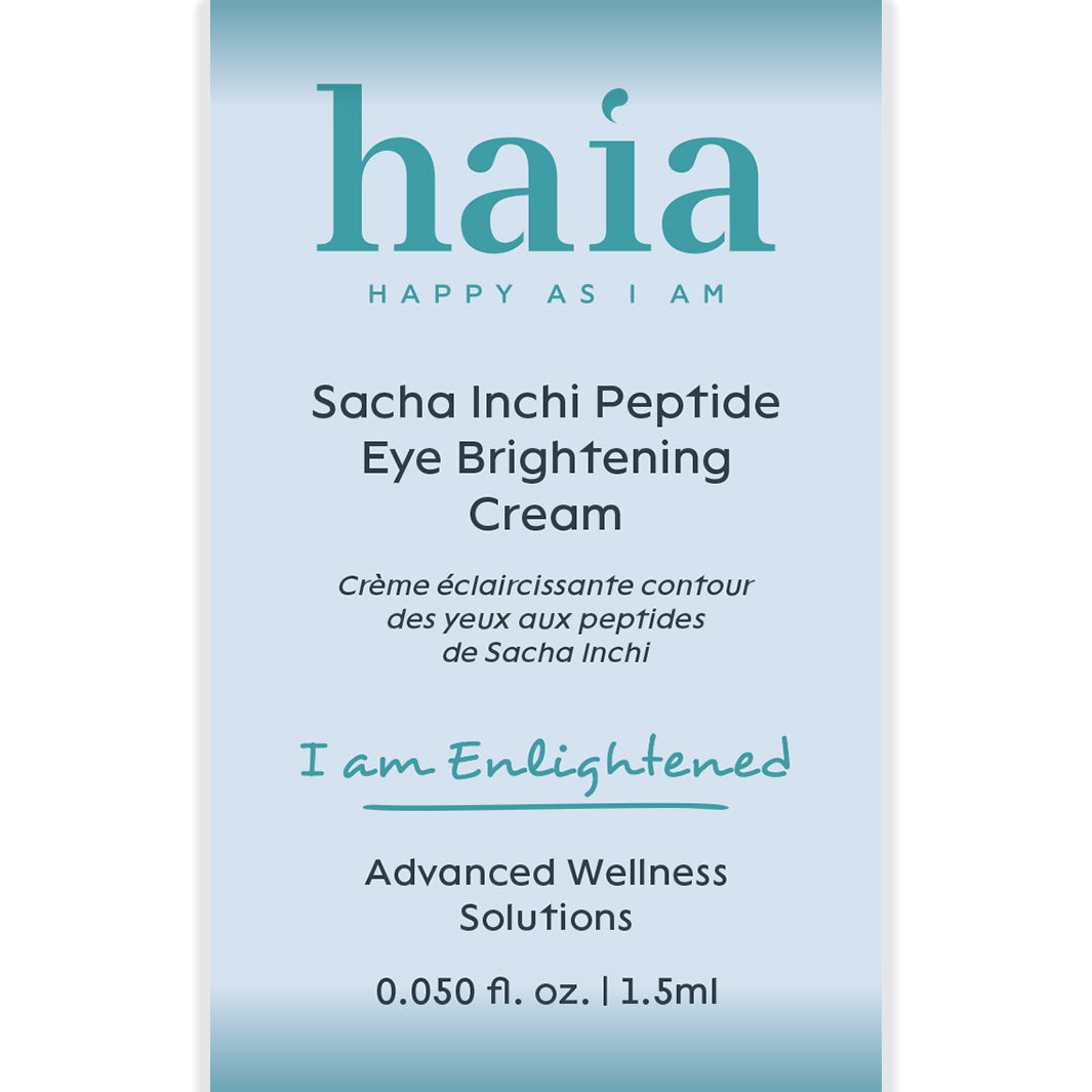 haia "I am Enlightened" Sacha Inchi Peptide Eye Brightening Cream - Certified Cosmos Organic - Sample Size