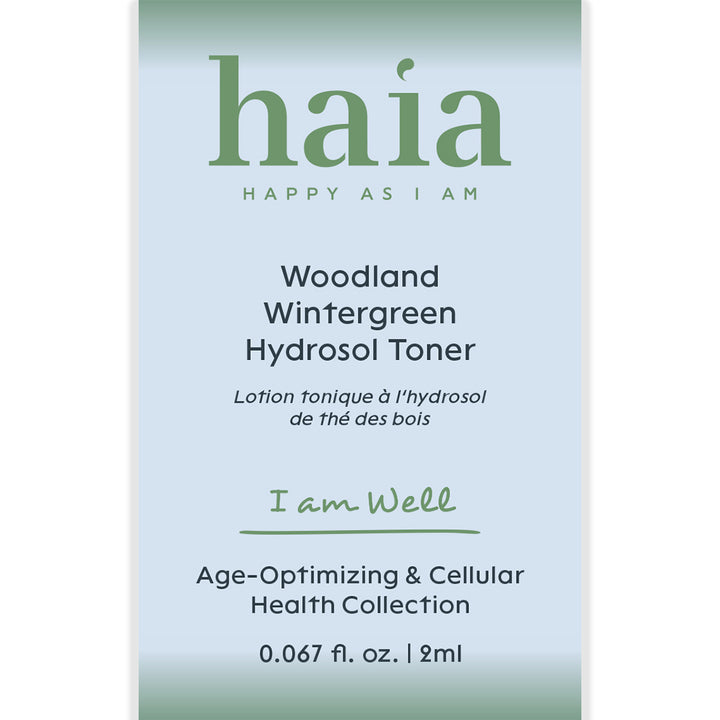 haia "I am Well" Woodland Wintergreen Hydrosol Toner - Certified Cosmos Organic - Sample Size